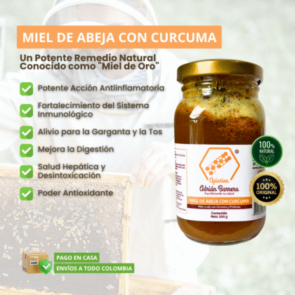 MIEL CON CURCUMA Y PIMIENTA.